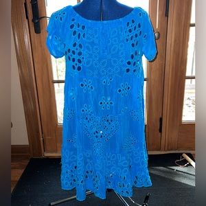 VGUC Johnny Was eyelet tiered dress. Generously sized XS.